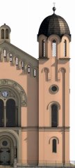 model synagogy - pohled ze západu