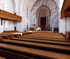 virtuální rekonstrukce interiéru synagogy - zadní část