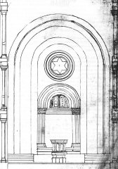 plán projektu východní stěny synagogy