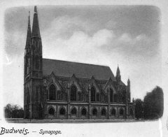 dobová pohlednice s námětem synagogy