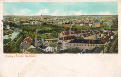 dobová pohlednice města se synagogou