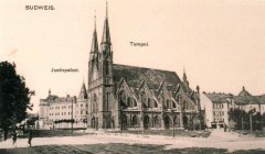 dobová pohlednice s námětem synagogy