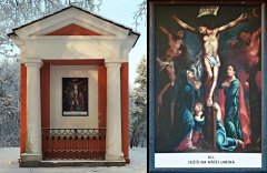 kaplička 12. zastavení, vpravo detail obrazu
