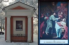 kaplička 6. zastavení, vpravo detail obrazu