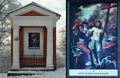 kaplička 10. zastavení, vpravo detail obrazu
