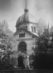 historické foto synagogy - pohled od západu