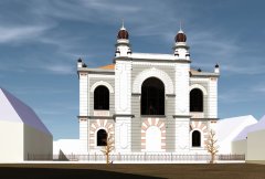 virtuální rekonstrukce synagogy - západní průčelí