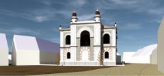 virtuální rekonstrukce synagogy - západní průčelí