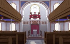 virtuální rekonstrukce interiéru synagogy