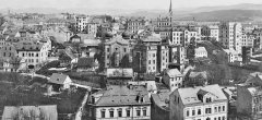 celkový pohled na město se synagogou