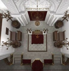 virtuální rekonstrukce interiéru synagogy - pohled ze stropu