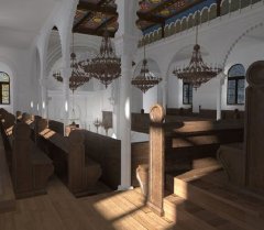 virtuální rekonstrukce interiéru synagogy - galerie