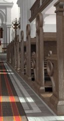 virtuální rekonstrukce interiéru synagogy