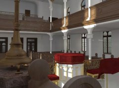 virtuální rekonstrukce interiéru synagogy