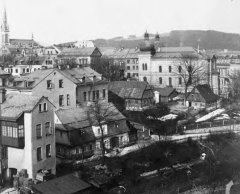 celkový pohled na město se synagogou
