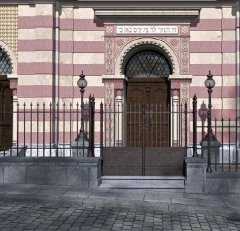 hlavní vchod do synagogy