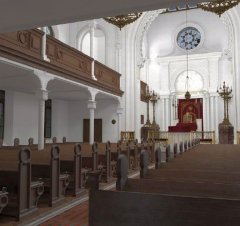 virtuální rekonstrukce interiéru synagogy