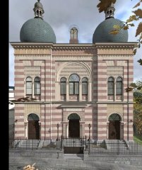 virtuální rekonstrukce synagogy - průčelí