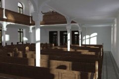 virtuální rekonstrukce interiéru synagogy 