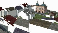 virtuální rekonstrukce synagogy - umístění v okolní zástavbě