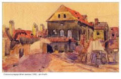 kresba synagogy během asanace - Jan Minařík