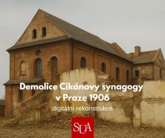 digitální rekonstrukce historického fota synagogy před demolicí