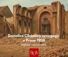digitální rekonstrukce historického fota bourání synagogy