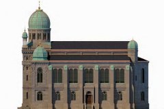 virtuální rekonstrukce synagogy - pohled zprava