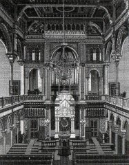 historické foto interiéru synagogy
