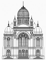 nákres synagogy