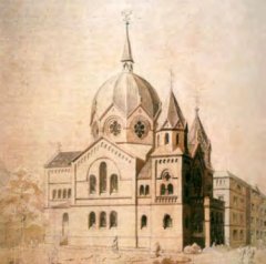 nerealizovaný návrh synagogy od Edwina Opplera