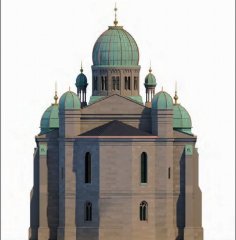 virtuální rekonstrukce synagogy - pohled zezadu