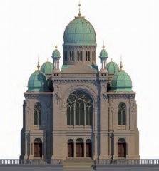 virtuální rekonstrukce synagogy - průčelí