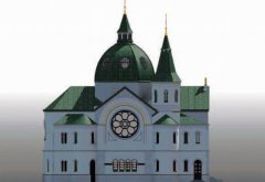 virtuální rekonstrukce synagogy - pohled ze severu