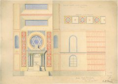 návrh výzdoby synagogy od malíře Rudy Kubíčka