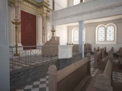 virtuální rekonstrukce interiéru synagogy - zadní část