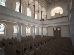 virtuální rekonstrukce interiéru synagogy - přední část