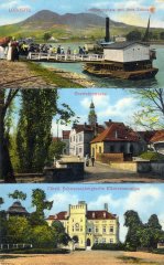 dobová pohlednice města se synagogou (na prostředním snímku)