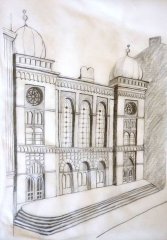 kresba synagogy