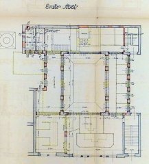 plán přestavby na synagogu - první patro