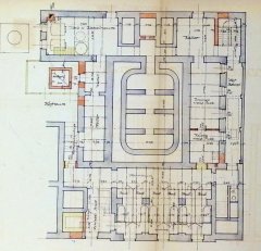 plán přestavby na synagogu - suterén