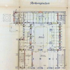 plán přestavby na synagogu - přízemí