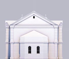 virtuální rekonstrukce synagogy - pohled jih - východ