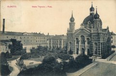 synagoga na dobové pohlednici