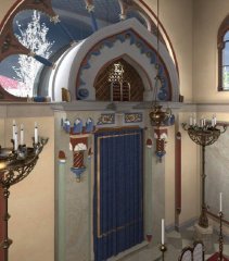 virtuální rekonstrukce interiéru synagogy
