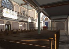 virtuální rekonstrukce interiéru synagogy