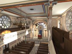 virtuální rekonstrukce interiéru synagogy