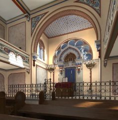virtuální rekonstrukce interiéru synagogy