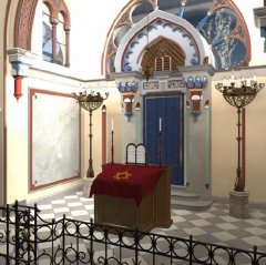 virtuální rekonstrukce interiéru synagogy