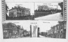 historická pohlednice města se synagogou